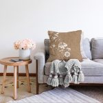 - Sonil-K-8429-Gorsel2 - Realhomes  Rengarenk Zemin Üzerinde Beyaz Çiçek Desenli Raşel Kadife Yastık Kırlent Kılıfı Realhomes