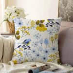 Beyaz Zemin Üzerinde Rengarenk Çiçek Desenli Raşel Kadife Yastık Kırlent Kılıfı Realhomes