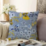 - Sonil-K-8435-Gorsel1 - Realhomes  Rengarenk Zemin Üzerinde Çiçek Desenli Dijital Baskılı Modern Raşel Kadife Yastık Kırlent Kılıfı Realhomes
