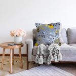 - Sonil-K-8435-Gorsel2 - Realhomes  Rengarenk Zemin Üzerinde Çiçek Desenli Dijital Baskılı Modern Raşel Kadife Yastık Kırlent Kılıfı Realhomes