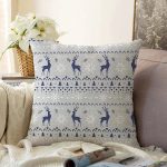 - Sonil-K-8468-Gorsel1 - Realhomes  Renkli Zemin Üzerinde Kartanesi Desenli Geyik Motifli Raşel Kadife Yastık Kırlent Kılıfı Realhomes