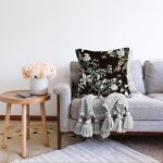 - Sonil-K-8482-Gorsel2 - Realhomes Siyah Zeminli Beyaz Çiçek Desenli Dijital Baskılı Modern Raşel Kadife Yastık Kırlent Kılıfı Realhomes