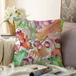 Beyaz Zemin Üzerinde Rengarenk Çiçek Desenli Raşel Kadife Yastık Kırlent Kılıfı Realhomes