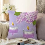 - Sonil-K-8497-Gorsel1 - Realhomes Rengarenk Zemin Üzerinde Mum Desenli Çiçek Motifli Modern Raşel Kadife Yastık Kırlent Kılıfı Realhomes