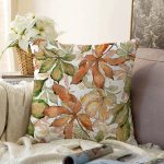 - Sonil-K-8506-Gorsel1 - Realhomes Beyaz Zeminli Sonbahar Yaprak Desenli Dijital Baskılı Modern Raşel Kadife Yastık Kırlent Kılıfı Realhomes