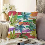 - Sonil-K-8511-Gorsel1 - Realhomes Beyaz Zemin Üzerinde Renkli Çizgili Dijital Baskılı Modern Raşel Kadife Yastık Kırlent Kılıfı Realhomes