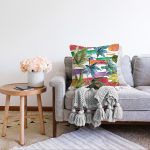 - Sonil-K-8511-Gorsel2 - Realhomes Beyaz Zemin Üzerinde Renkli Çizgili Dijital Baskılı Modern Raşel Kadife Yastık Kırlent Kılıfı Realhomes