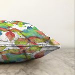 - Sonil-K-8524-Gorsel3 - Realhomes Beyaz Zeminli Renkli Yaprak Desenli Dijital Baskılı Modern Raşel Kadife Yastık Kırlent Kılıfı Realhomes