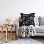 - Sonil-K-8532-Gorsel2 - Realhomes  Siyah Zemin Üzerinde Rengarenk Çiçek Desenli Raşel Kadife Yastık Kırlent Kılıfı Realhomes