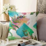 - Sonil-K-8566-Gorsel1 - Realhomes  Beyaz Zemin Üzerinde Renkli Soyut Desenli Raşel Kadife Yastık Kırlent Kılıfı Realhomes