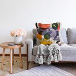 - Sonil-K-8577-Gorsel2 - Realhomes  Pastel Zemin Üzerinde Renkli Puantiye Desenli Dijital Baskılı Modern Raşel Kadife Yastık Kılıfı Realhomes