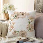 - Sonil-K-8581-Gorsel1 - Realhomes  Beyaz Zemin Üzerinde Çiçek Desenli Dijital Baskılı Modern Raşel Kadife Yastık Kırlent Kılıfı Realhomes