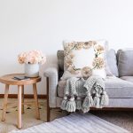 - Sonil-K-8581-Gorsel2 - Realhomes Beyaz Zemin Üzerinde Çiçek Desenli Dijital Baskılı Modern Raşel Kadife Yastık Kırlent Kılıfı Realhomes