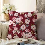 - Sonil-K-8584-Gorsel1 - Realhomes Rengarenk Zemin Üzerinde Çiçek Desenli Dijital Baskılı Modern Raşel Kadife Yastık Kırlent Kılıfı Realhomes