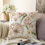 - Sonil-K-8585-Gorsel1 - Realhomes Beyaz Zemin Üzerinde Çiçek Desenli Dijital Baskılı Modern Raşel Kadife Yastık Kırlent Kılıfı Realhomes