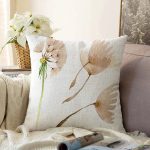 - Sonil-K-8586-Gorsel1 - Realhomes  Beyaz Zemin Üzerinde Çiçek Desenli Dijital Baskılı Modern Raşel Kadife Yastık Kırlent Kılıfı Realhomes