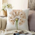 Beyaz Zemin Üzerinde Çiçek Desenli Dijital Baskılı Modern Raşel Kadife Yastık Kırlent Kılıfı Realhomes