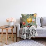 - Sonil-K-8608-Gorsel2 - Realhomes  Renkli Zeminli Bal Kabağı Desenli Dijital Baskılı Modern Raşel Kadife Yastık Kırlent Kılıfı Realhomes