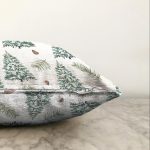 - Sonil-K-8609-Gorsel3 - Realhomes  Beyaz Zemin Üzerinde Çamağacı Desenli Dijital Baskılı Modern Raşel Kadife Yastık Kırlent Kılıfı Realhomes