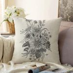 - Sonil-K-8619-Gorsel1 - Realhomes  Pastel Zemin Üzerinde Çiçek Desenli Dijital Baskılı Modern Raşel Kadife Yastık Kırlent Kılıfı Realhomes