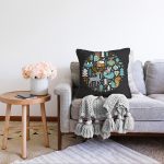 Pastel Zemin Üzerinde Yılbaşı Desenli Dijital Baskılı Modern Raşel Kadife Yastık Kırlent Kılıfı Realhomes