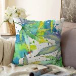 - Sonil-K-8654-Gorsel1 - Realhomes Beyaz Zeminli Renkli Yaprak Desenli Dijital Baskılı Modern Raşel Kadife Yastık Kırlent Kılıfı Realhomes