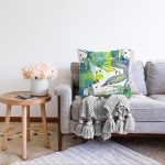 - Sonil-K-8654-Gorsel2 - Realhomes Beyaz Zeminli Renkli Yaprak Desenli Dijital Baskılı Modern Raşel Kadife Yastık Kırlent Kılıfı Realhomes