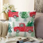 - Sonil-K-8703-Gorsel1 - Realhomes  Beyaz Zemin Üzerinde Çamağacı Desenli Dijital Baskılı Modern Raşel Kadife Yastık Kırlent Kılıfı Realhomes