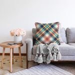 - Sonil-K-8704-Gorsel2 - Realhomes  Renkli Zemin Üzerinde Pastel Renkli Ekose Desenli Modern Raşel Kadife Yastık Kırlent Kılıfı Realhomes