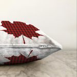 - Sonil-K-8715-Gorsel3 - Realhomes  Beyaz Zemin Üzerinde Ekose Desenli Yaprak Raşel Kadife Yastık Kırlent Kılıfı Realhomes