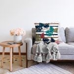 Beyaz Zemin Üzerinde Pastel Renkli Yaprak Desenli Modern Raşel Kadife Yastık Kırlent Kılıfı Realhomes