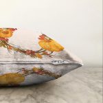 Renkli Zeminli Bal Kabağı Desenli Dijital Baskılı Modern Raşel Kadife Yastık Kırlent Kılıfı Realhomes