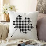 - Sonil-K-8734-Gorsel1 - Realhomes Beyaz Zeminli Siyah Gri Ekose Desenli Dijital Baskılı Modern Raşel Kadife Yastık Kırlent Kılıfı Realhomes