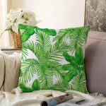 Beyaz Zemin Üzerinde Çiçek Desenli Dijital Baskılı Modern Raşel Kadife Yastık Kırlent Kılıfı Realhomes