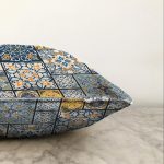 Renkli Zeminli Geometrik Desenli Dijital Baskılı Modern Raşel Kadife Yastık Kırlent Kılıfı Realhomes