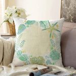 - Sonil-K-8785-Gorsel1 - Realhomes  Beyaz Zeminli Deniz Yıldızı Desenli Dijital Baskılı Modern Raşel Kadife Yastık Kırlent Kılıfı Realhomes