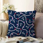 - Sonil-K-8790-Gorsel1 - Realhomes  Renkli Zeminli Çapa Ve Halat Desenli Dijital Baskılı Modern Raşel Kadife Yastık Kırlent Kılıfı Realhomes