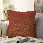 Renkli Zemin Üzerinde Onedraw Çizimli Bayan Silüeti Raşel Kadife Yastık Kırlent Kılıfı Realhomes