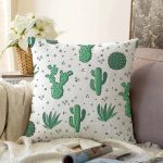 - Sonil-K-8873-Gorsel1 - Realhomes Beyaz Zeminli Renkli Kaktüs Desenli Dijital Baskılı Modern Raşel Kadife Yastık Kırlent Kılıfı Realhomes