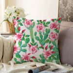 - Sonil-K-8874-Gorsel1 - Realhomes Beyaz Zeminli Renkli Kaktüs Desenli Dijital Baskılı Modern Raşel Kadife Yastık Kırlent Kılıfı Realhomes