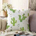 - Sonil-K-8876-Gorsel1 - Realhomes Beyaz Zeminli Renkli Kaktüs Desenli Dijital Baskılı Modern Raşel Kadife Yastık Kırlent Kılıfı Realhomes