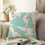 - Sonil-K-8891-Gorsel1 - Realhomes Renkli Geometrik Desenli Mermer Motifli Dijital Baskılı Modern Raşel Kadife Yastık Kılıfı Realhomes