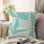 Renkli Geometrik Desenli Mermer Motifli Dijital Baskılı Modern Raşel Kadife Yastık Kılıfı Realhomes