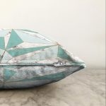 Renkli Geometrik Desenli Mermer Motifli Dijital Baskılı Modern Raşel Kadife Yastık Kılıfı Realhomes