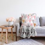 Renkli Geometrik Desenli Mermer Motifli Dijital Baskılı Modern Raşel Kadife Yastık Kılıfı Realhomes