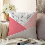 Renkli Geometrik Desenli Mermer Motifli Dijital Baskılı Modern Raşel Kadife Yastık Kılıfı Realhomes