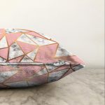 Renkli Geometrik Desenli Mermer Motifli Dijital Baskılı Modern Raşel Kadife Yastık Kılıfı Realhomes