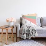 Renkli Geometrik Desenli Mermer Motifli Dijital Baskılı Modern Raşel Kadife Yastık Kılıfı Realhomes