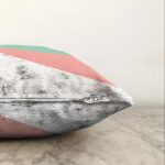 Renkli Geometrik Desenli Mermer Motifli Dijital Baskılı Modern Raşel Kadife Yastık Kılıfı Realhomes