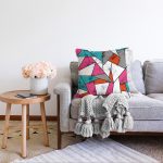 - Sonil-K-8899-Gorsel2 - Realhomes  Renkli Geometrik Desenli Mermer Motifli Dijital Baskılı Modern Raşel Kadife Kırlent Kılıfı Realhomes